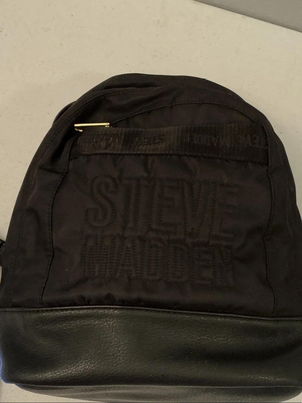 Steve Madden Black Men’s Logo Backpack